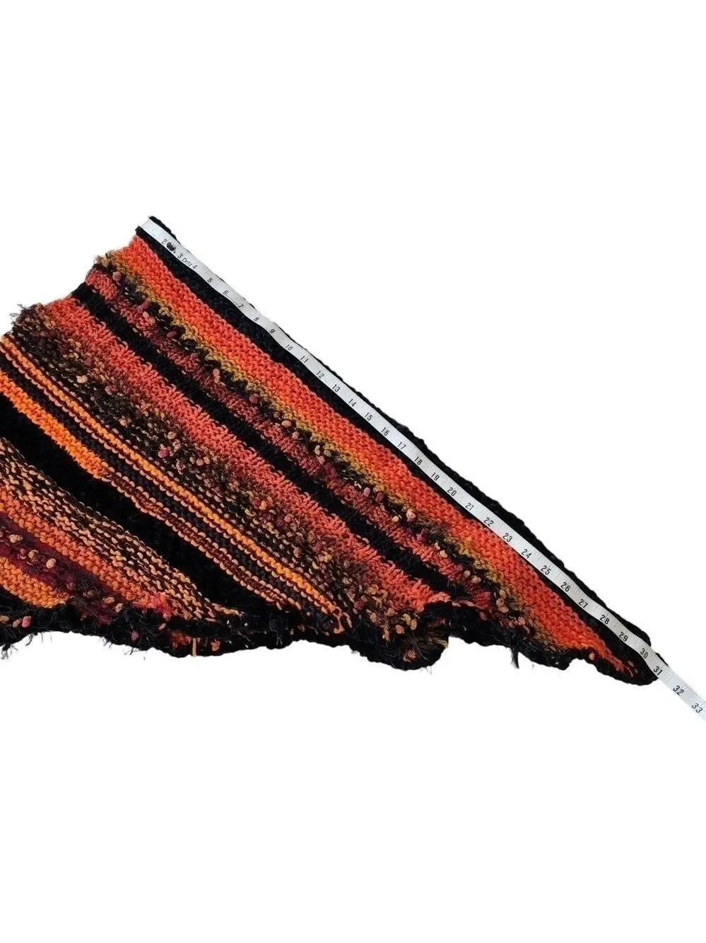 Crochet knit orange & black shawl cover wrap